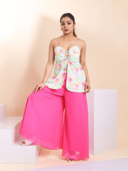 Butterfly Cut Top with Palazzo Pants